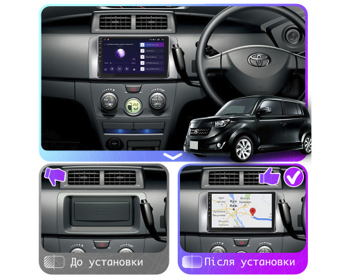 Штатная магнитола Lesko для Toyota bB II 2005-2008 экран 9" 2/32Gb CarPlay 4G Wi-Fi GPS Prime