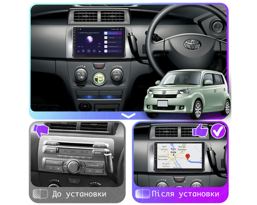 Штатная магнитола Lesko 9" для Toyota bB II 2008-2016 с CarPlay, 4G и GPS