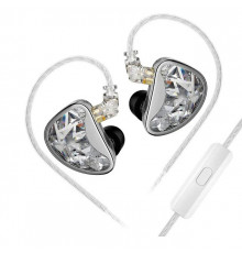 Навушники KZ AS24 з мікрофоном silver