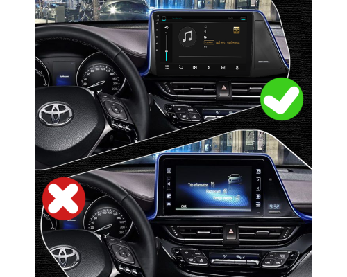 Штатная магнитола Lesko для Toyota C-HR I Рестайлинг 2019-н.в. экран 9" 2/32Gb 4G Wi-Fi GPS Top