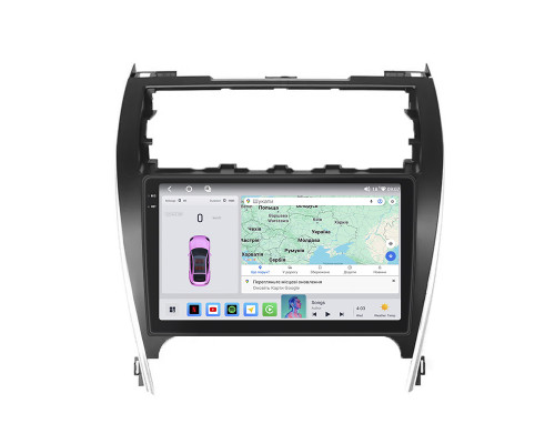 Штатная магнитола Lesko для Toyota Camry (USA) VII (XV50) 2011-2015 экран 10" 4/64 QLED CarPlay 4G Wi-Fi GPS 360 Prime