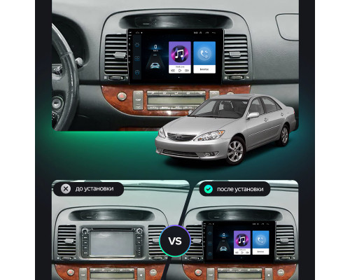 Штатная магнитола Lesko для Toyota Camry V (XV30) 2001-2004 экран 9" 1/16Gb Wi-Fi GPS Base