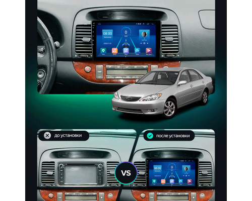 Штатная магнитола Lesko для Toyota Camry V (XV30) 2001-2004 экран 9" 6/128Gb 4G Wi-Fi GPS Top