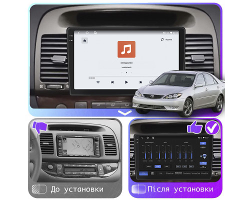 Штатная магнитола Lesko для Toyota Camry V XV30 Рестайлинг 2004-2006 с экраном 9 и QLED