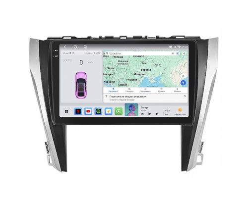 Штатная магнитола Lesko для Toyota Camry VII (XV50) Рестайлинг 2014-2017 экран 10" 4/64 QLED CarPlay 4G Wi-Fi GPS 360 Prime