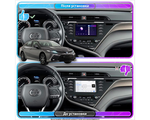 Штатная магнитола Lesko для Toyota Camry VIII (XV70) 2017-2021 экран 10" 4/64Gb CarPlay 4G Wi-Fi GPS Prime