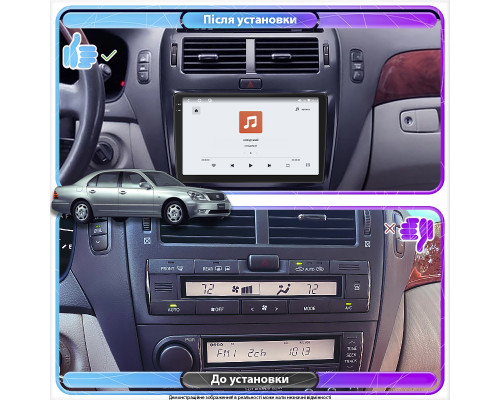 Штатная магнитола Lesko для Toyota Celsior III (F30) 2000-2003 экран 9" 4/64 QLED CarPlay 4G Wi-Fi GPS 360 Prime