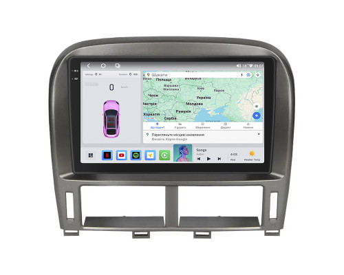 Штатная магнитола Lesko для Toyota Celsior III (F30) ver 2 2000-2003 экран 9" 4/64 QLED CarPlay 4G Wi-Fi GPS 360 Prime