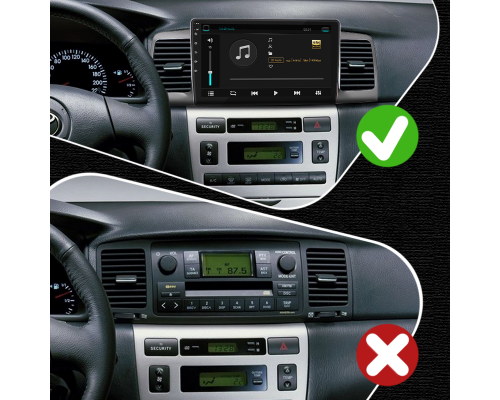 Штатная магнитола Lesko для Toyota Corolla IX (E120, E130) 2000-2004 экран 9" 1/16Gb Wi-Fi GPS Base