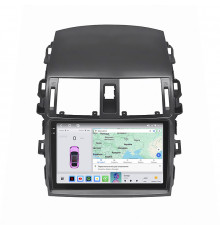 Штатная магнитола Lesko для Toyota Corolla IX (E120, E130) Рестайлинг 2003-2007 экран 9" 4/64 QLED CarPlay 4G Wi-Fi GPS 360 Prime