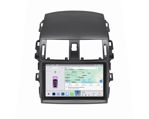 Штатная магнитола Lesko для Toyota Corolla IX (E120, E130) Рестайлинг 2003-2007 экран 9" 4/64 QLED CarPlay 4G Wi-Fi GPS 360 Prime