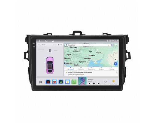 Штатная магнитола Lesko для Toyota Corolla X (E140, E150) 2006-2012 экран 9" 4/64 QLED CarPlay 4G Wi-Fi GPS 360 Prime