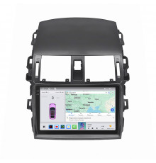 Штатная магнитола Lesko для Toyota Corolla X (E140, E150) Рестайлинг 2010-2013 экран 9" 4/64 QLED CarPlay 4G Wi-Fi GPS 360 Prime