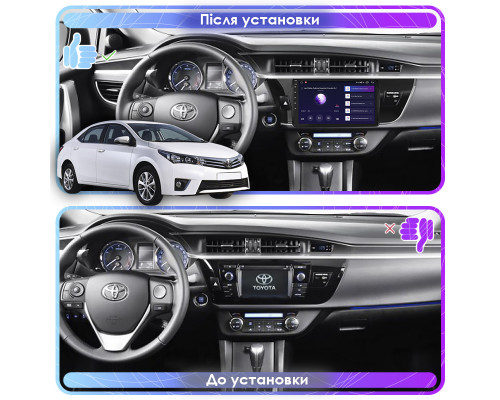 Штатная магнитола Lesko для Toyota Corolla XI (E160, E170) 2012-2016 экран 10" 6/128Gb 4G Wi-Fi GPS Top