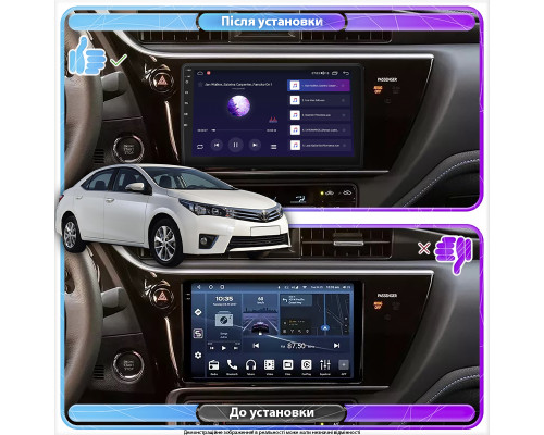 Штатная магнитола Lesko для Toyota Corolla XI (E160, E170) ver 2 2017-2019 экран 9" 2/32Gb CarPlay 4G Wi-Fi GPS Prime