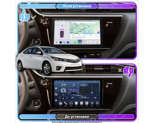 Штатная магнитола Lesko для Toyota Corolla XI (E160, E170) ver 2 2017-2019 экран 9" 4/64 QLED CarPlay 4G Wi-Fi GPS 360 Prime