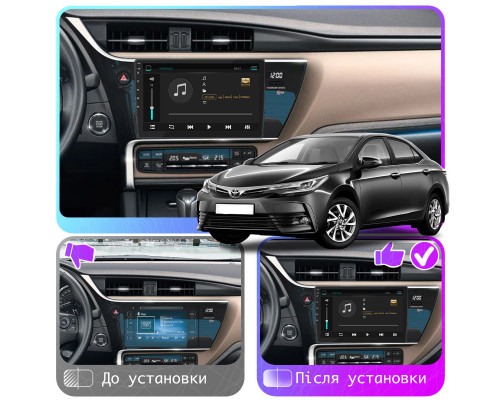 Штатная магнитола Lesko для Toyota Corolla XI (E160, E170) Рестайлинг 2015-н.в. экран 10" 2/32Gb Wi-Fi GPS Base