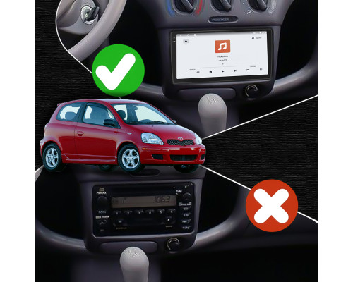 Штатная магнитола Lesko для Toyota Echo  1999-2005 экран 9" 4/64 QLED CarPlay 4G Wi-Fi GPS 360 Prime