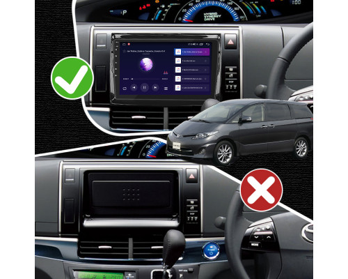 Штатная магнитола Lesko для Toyota Estima III Рестайлинг 2 2012-2016 экран 9" 2/32Gb CarPlay 4G Wi-Fi GPS Prime