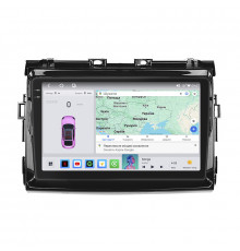 Штатная магнитола Lesko для Toyota Estima III Рестайлинг 2 2012-2016 экран 9" 4/64 QLED CarPlay 4G Wi-Fi GPS 360 Prime