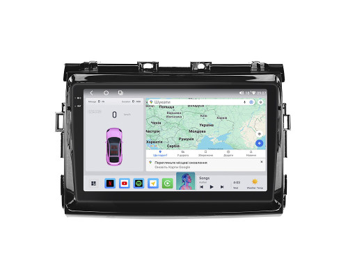 Штатная магнитола Lesko для Toyota Estima III Рестайлинг 2008-2012 экран 9" 4/64 QLED CarPlay 4G Wi-Fi GPS 360 Prime