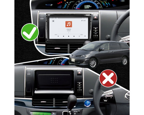 Штатная магнитола Lesko для Toyota Estima III Рестайлинг 2008-2012 экран 9" 4/64 QLED CarPlay 4G Wi-Fi GPS 360 Prime