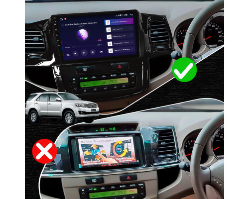 Штатная магнитола Lesko для Toyota Fortuner I 2005-2015 экран 9" 2/32Gb CarPlay 4G Wi-Fi GPS Prime