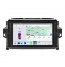 Штатная магнитола Lesko для Toyota Fortuner II 2015-2020 экран 9" 4/64 QLED CarPlay 4G Wi-Fi GPS 360 Prime