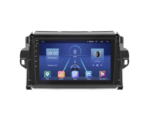 Штатная магнитола Lesko для Toyota Fortuner II 2015-2020 экран 9" 6/128Gb 4G Wi-Fi GPS Top
