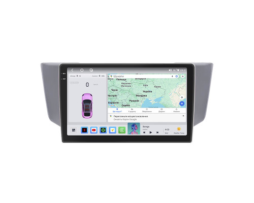 Штатная магнитола Lesko для Toyota Harrier II (XU30) 2003-2013 экран 9" 4/64 QLED CarPlay 4G Wi-Fi GPS 360 Prime