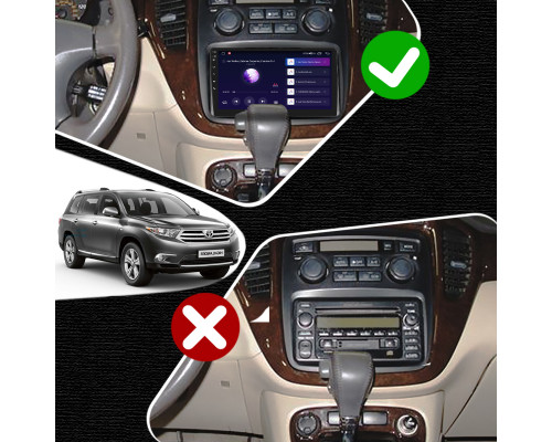 Штатная магнитола Lesko для Toyota Highlander I (U20) 2001-2003 экран 9" 2/32Gb CarPlay 4G Wi-Fi GPS Prime