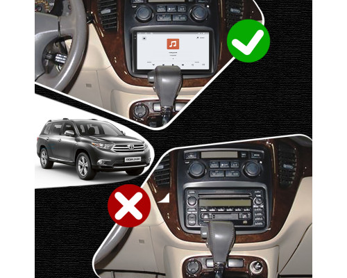 Штатная магнитола Lesko для Toyota Highlander I (U20) 2001-2003 экран 9" 4/64 QLED CarPlay 4G Wi-Fi GPS 360 Prime