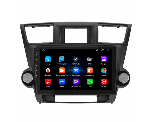 Штатная магнитола Lesko для Toyota Highlander II (U40) 2007-2010 экран 10" 1/16Gb Wi-Fi GPS Base