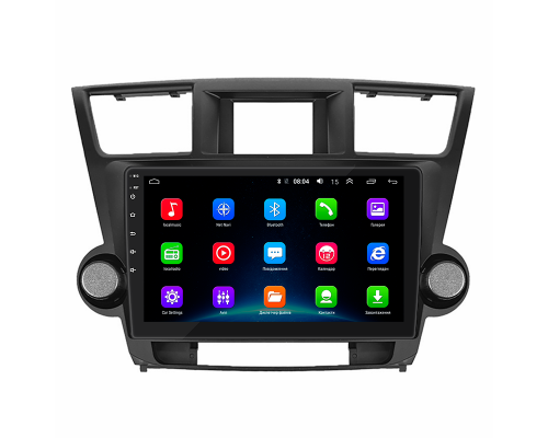 Штатная магнитола Lesko для Toyota Highlander II (U40) 2007-2010 экран 10" 2/32Gb Wi-Fi GPS Base