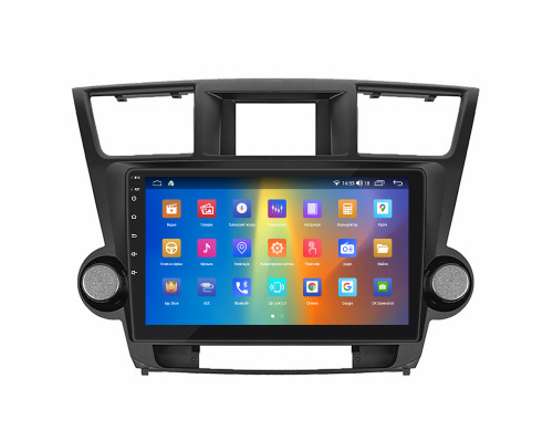 Штатная магнитола Lesko для Toyota Highlander II (U40) 2007-2010 экран 10" 2/32Gb CarPlay 4G Wi-Fi GPS Prime