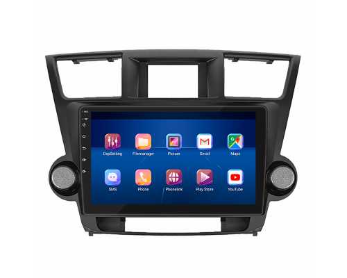 Штатная магнитола Lesko для Toyota Highlander II (U40) 2007-2010 экран 10" 6/128Gb 4G Wi-Fi GPS Top