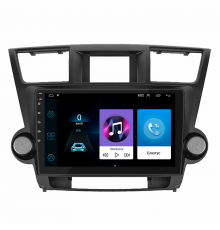 Штатная магнитола Lesko для Toyota Highlander II (U40) Рестайлинг 2010-2013 экран 10" 1/16Gb Wi-Fi GPS Base