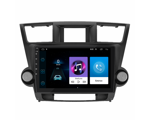 Штатная магнитола Lesko для Toyota Highlander II (U40) Рестайлинг 2010-2013 экран 10" 1/16Gb Wi-Fi GPS Base