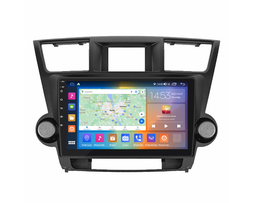 Штатная магнитола Lesko для Toyota Highlander II (U40) Рестайлинг 2010-2013 экран 10" 4/64Gb CarPlay 4G Wi-Fi GPS Prime