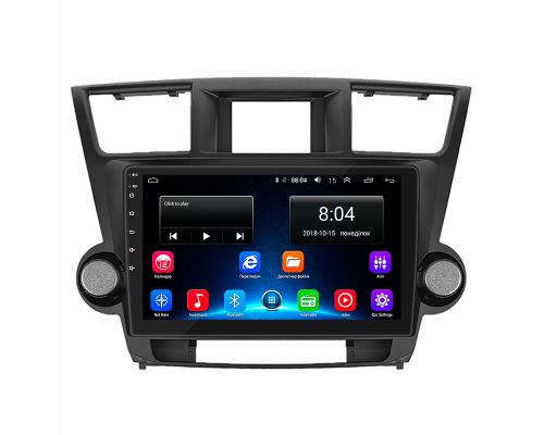 Штатная магнитола Lesko для Toyota Highlander II (U40) Рестайлинг 2010-2013 экран 10" 2/32Gb 4G Wi-Fi GPS Top