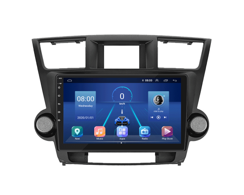 Штатная магнитола Lesko для Toyota Highlander II (U40) Рестайлинг 2010-2013 экран 10" 4/64Gb 4G Wi-Fi GPS Top