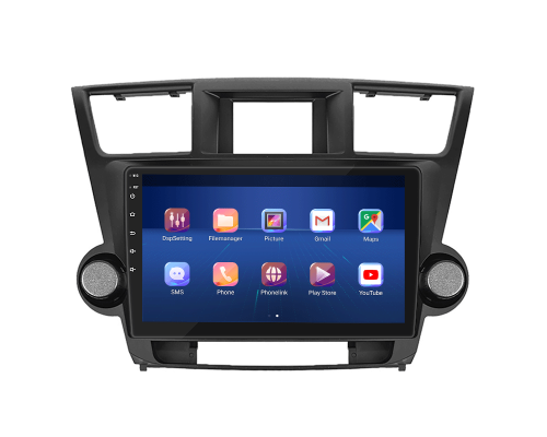 Штатная магнитола Lesko для Toyota Highlander II (U40) Рестайлинг 2010-2013 экран 10" 4/64Gb 4G Wi-Fi GPS Top