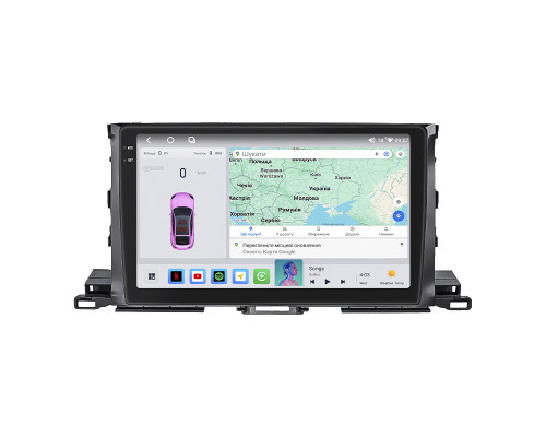 Штатная магнитола Lesko для Toyota Highlander III (U50) 2013-2016 экран 10" 4/64 QLED CarPlay 4G Wi-Fi GPS 360 Prime