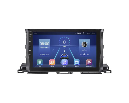 Штатная магнитола Lesko для Toyota Highlander III (U50) Рестайлинг 2016-2019 экран 10" 6/128Gb 4G Wi-Fi GPS Top