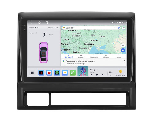 Штатная магнитола Lesko для Toyota Hilux VII 2004-2011 экран 9" 4/64 QLED CarPlay 4G Wi-Fi GPS 360 Prime