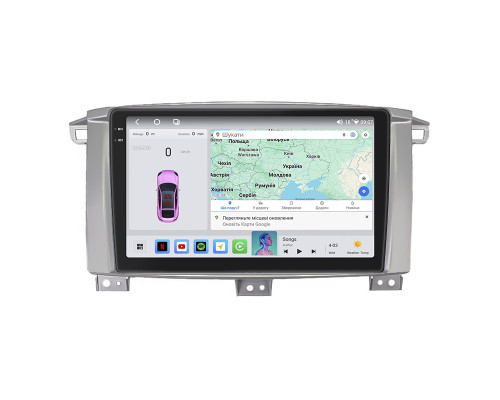 Штатная магнитола Lesko для Toyota Land Cruiser 100 Series Рестайлинг 1 2002-2005 экран 9" 4/64 QLED CarPlay 4G Wi-Fi GPS 360 Prime