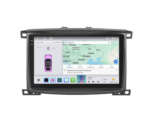 Штатная магнитола Lesko для Toyota Land Cruiser 100 Series Рестайлинг 2 2005-2007 экран 10" 4/64 QLED CarPlay 4G Wi-Fi GPS 360 Prime