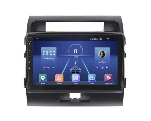 Штатная магнитола Lesko для Toyota Land Cruiser 200 Series 2007-2012 экран 10" 6/128Gb 4G Wi-Fi GPS Top
