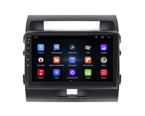 Штатная магнитола Lesko для Toyota Land Cruiser 200 Series Рестайлинг 1 2012-2015 экран 10" 1/16Gb Wi-Fi GPS Base