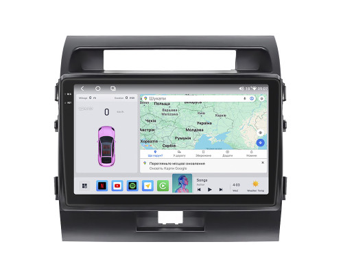 Штатная магнитола Lesko для Toyota Land Cruiser 200 Series Рестайлинг 1 2012-2015 экран 10" 4/64 QLED CarPlay 4G Wi-Fi GPS 360 Prime